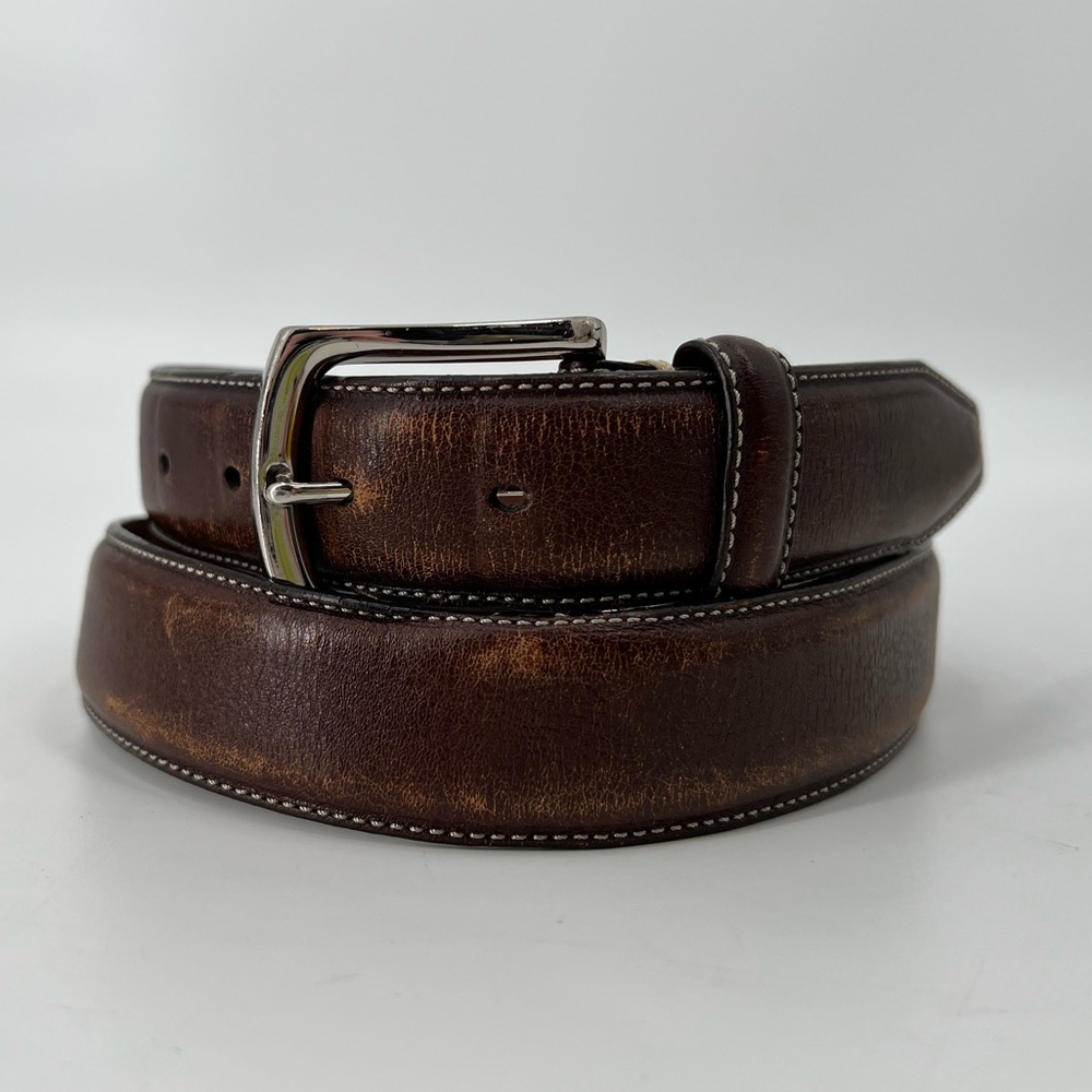 Johnston & Murphy Vintage Distressed‎ Brown Leather Belt 38